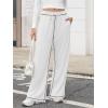 imageATHMILE Track Pants Women Sweatpants Wide Leg Straight Drawstring Teen Girl Fall Jogging Soft Lounge Athletic Pajama JoggersWhite