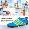 imageATHMILE Water Shoes for Women Men River Aqua Shoes Barefoot Sport QuickDry Adult Swim Shoes for Beach Lake Pool Hiking Surfing Kayaking Camping SizeYellow Bar Pinned Blue