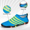 imageATHMILE Water Shoes for Women Men River Aqua Shoes Barefoot Sport QuickDry Adult Swim Shoes for Beach Lake Pool Hiking Surfing Kayaking Camping SizeYellow Bar Pinned Blue