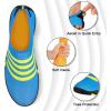 imageATHMILE Water Shoes for Women Men River Aqua Shoes Barefoot Sport QuickDry Adult Swim Shoes for Beach Lake Pool Hiking Surfing Kayaking Camping SizeYellow Bar Pinned Blue