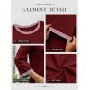 imageATHMILE Womens 34 Length Sleeve Tops Dressy Casual Striped Crew Neck Fall T Shirts Spring Blouse Summer TunicsWine Red