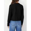 imageATHMILE Womens Cardigan Sweaters Casual Long Sleeve Button Down Crewneck Casual Knit Cropped Fall Winter Jackets ClothesBlack