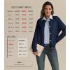 imageATHMILE Womens Cardigan Sweaters Casual Long Sleeve Button Down Crewneck Casual Knit Cropped Fall Winter Jackets ClothesDark Blue