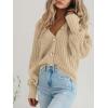 imageATHMILE Womens Chunky Cardigan Sweaters Long Sleeve Button Loose Short Outerwear Coats Open Front Fall ClothesApricot
