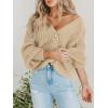 imageATHMILE Womens Chunky Cardigan Sweaters Long Sleeve Button Loose Short Outerwear Coats Open Front Fall ClothesApricot