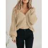 imageATHMILE Womens Chunky Cardigan Sweaters Long Sleeve Button Loose Short Outerwear Coats Open Front Fall ClothesApricot