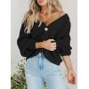 imageATHMILE Womens Chunky Cardigan Sweaters Long Sleeve Button Loose Short Outerwear Coats Open Front Fall ClothesBlack