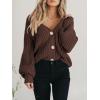 imageATHMILE Womens Chunky Cardigan Sweaters Long Sleeve Button Loose Short Outerwear Coats Open Front Fall ClothesChocolate Brown