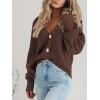 imageATHMILE Womens Chunky Cardigan Sweaters Long Sleeve Button Loose Short Outerwear Coats Open Front Fall ClothesChocolate Brown