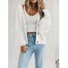 imageATHMILE Womens Chunky Cardigan Sweaters Long Sleeve Button Loose Short Outerwear Coats Open Front Fall ClothesCream White