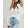imageATHMILE Womens Chunky Cardigan Sweaters Long Sleeve Button Loose Short Outerwear Coats Open Front Fall ClothesCream White