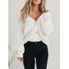 imageATHMILE Womens Chunky Cardigan Sweaters Long Sleeve Button Loose Short Outerwear Coats Open Front Fall ClothesCream White