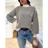 imageATHMILE Womens Fall Fashion Mock Neck Sweater Long Sleeve Plaid Ribbed Knit Loose Pullover Tops Trendy Office OutfitsCarbon