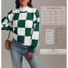 imageATHMILE Womens Fall Fashion Mock Neck Sweater Long Sleeve Plaid Ribbed Knit Loose Pullover Tops Trendy Office OutfitsDarkgreenplaid