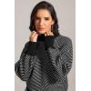 imageATHMILE Womens Fall Fashion Mock Neck Sweater Long Sleeve Plaid Ribbed Knit Loose Pullover Tops Trendy Office OutfitsDim