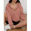 imageATHMILE Womens Fall Hoodies Half Zip Sweatshirts Long Sleeve Cropped Hooded Pullover Winter Fashion Clothes 2025Pink