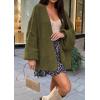 imageATHMILE Womens Fall Oversized Cardigan Sweaters Long Lantern Sleeve Knit Open Front Lightweight Winter Fashion Clothes 2025Army Green
