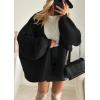 imageATHMILE Womens Fall Oversized Cardigan Sweaters Long Lantern Sleeve Knit Open Front Lightweight Winter Fashion Clothes 2025Black