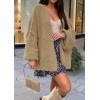 imageATHMILE Womens Fall Oversized Cardigan Sweaters Long Lantern Sleeve Knit Open Front Lightweight Winter Fashion Clothes 2025Camel