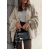 imageATHMILE Womens Fall Oversized Cardigan Sweaters Long Lantern Sleeve Knit Open Front Lightweight Winter Fashion Clothes 2025Grey Beige