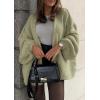 imageATHMILE Womens Fall Oversized Cardigan Sweaters Long Lantern Sleeve Knit Open Front Lightweight Winter Fashion Clothes 2025Light Gray Green