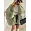 imageATHMILE Womens Fall Oversized Cardigan Sweaters Long Lantern Sleeve Knit Open Front Lightweight Winter Fashion Clothes 2025Light Gray Green