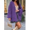 imageATHMILE Womens Fall Oversized Cardigan Sweaters Long Lantern Sleeve Knit Open Front Lightweight Winter Fashion Clothes 2025Purple