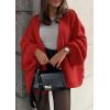 imageATHMILE Womens Fall Oversized Cardigan Sweaters Long Lantern Sleeve Knit Open Front Lightweight Winter Fashion Clothes 2025Red