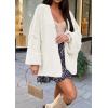 imageATHMILE Womens Fall Oversized Cardigan Sweaters Long Lantern Sleeve Knit Open Front Lightweight Winter Fashion Clothes 2025White