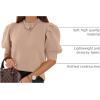 imageATHMILE Womens Puff Short Sleeve Sweater Tops 2025 Spring Summer Fall Trendy Casual T Shirts BlousesAbeige