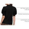 imageATHMILE Womens Puff Short Sleeve Sweater Tops 2025 Spring Summer Fall Trendy Casual T Shirts BlousesAblack