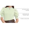 imageATHMILE Womens Puff Short Sleeve Sweater Tops 2025 Spring Summer Fall Trendy Casual T Shirts BlousesAmint Green