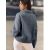 imageATHMILE Womens Sweatshirts Half Zip Cropped Pullover Fleece Quarter Zipper Hoodies 2025 Fall Fashion Outfits ClothesGreyblue