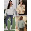 imageATHMILE Womens Sweatshirts Half Zip Cropped Pullover Fleece Quarter Zipper Hoodies 2025 Fall Fashion Outfits ClothesGreyblue