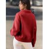 imageATHMILE Womens Sweatshirts Half Zip Cropped Pullover Fleece Quarter Zipper Hoodies 2025 Fall Fashion Outfits ClothesRed