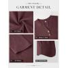 imageATHMILE Womens Tops 34 Length Sleeve Button Down Henley Shirts Business Casual Outfits Fashion BlousesBurgundy