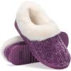 imageATHMILE Fuzzy Fluffy Slippers for Women Memory Foam Knit Womens Slippers NonSlip Bedroom Indoor Outdoor House slippers Shoes for Woman Closed BackPurple