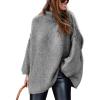 imageATHMILE Oversized Chunky Sweaters for Women Fall Turtleneck Long Sleeve Knit Pullover Tops 2025 Winter Fashion ClothesGrey