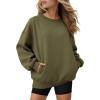 imageATHMILE Oversized Sweatshirt for Women Fall Fashion Long Sleeve Hoodies Fleece Pullover Tops Y2K Clothes with Side PocketsArmygreen