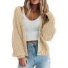 imageATHMILE Womens Chunky Cardigan Sweaters Long Sleeve Button Loose Short Outerwear Coats Open Front Fall ClothesApricot