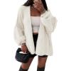 imageATHMILE Womens Fall Oversized Cardigan Sweaters Long Lantern Sleeve Knit Open Front Lightweight Winter Fashion Clothes 2025White