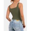 imageATHMILE Tank Top for Women Spring Summer Square Neck Sleeveless Double Lined Basic Going Out TopArmy Green