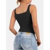 imageATHMILE Tank Top for Women Spring Summer Square Neck Sleeveless Double Lined Basic Going Out TopBlack