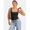 imageATHMILE Tank Top for Women Spring Summer Square Neck Sleeveless Double Lined Basic Going Out TopBlack