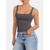 imageATHMILE Tank Top for Women Spring Summer Square Neck Sleeveless Double Lined Basic Going Out TopDark Gray