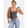 imageATHMILE Tank Top for Women Spring Summer Square Neck Sleeveless Double Lined Basic Going Out TopDark Gray