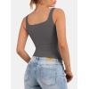 imageATHMILE Tank Top for Women Spring Summer Square Neck Sleeveless Double Lined Basic Going Out TopDark Gray