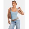 imageATHMILE Tank Top for Women Spring Summer Square Neck Sleeveless Double Lined Basic Going Out TopLight Blue
