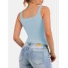 imageATHMILE Tank Top for Women Spring Summer Square Neck Sleeveless Double Lined Basic Going Out TopLight Blue