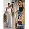 imageATHMILE Tank Top for Women Spring Summer Square Neck Sleeveless Double Lined Basic Going Out TopLight Green